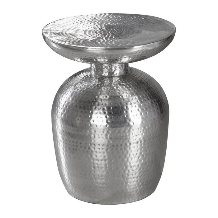 WOHNLING Beistelltisch rund Aluminium silber 36,5 x 36,5 x 46,0 cm, 1 St.