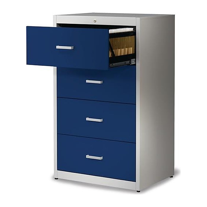 mauser client entry Hängeregistraturschrank lichtgrau 4 Schubladen 80,0 x 60,0 x 135,0 cm, 1 St.