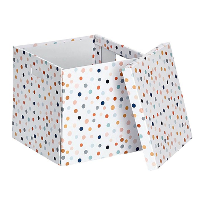 Zeller Dots Aufbewahrungsbox weiß, mit Punkten 33,5 x 33,0 x 32,0 cm, 1 St.