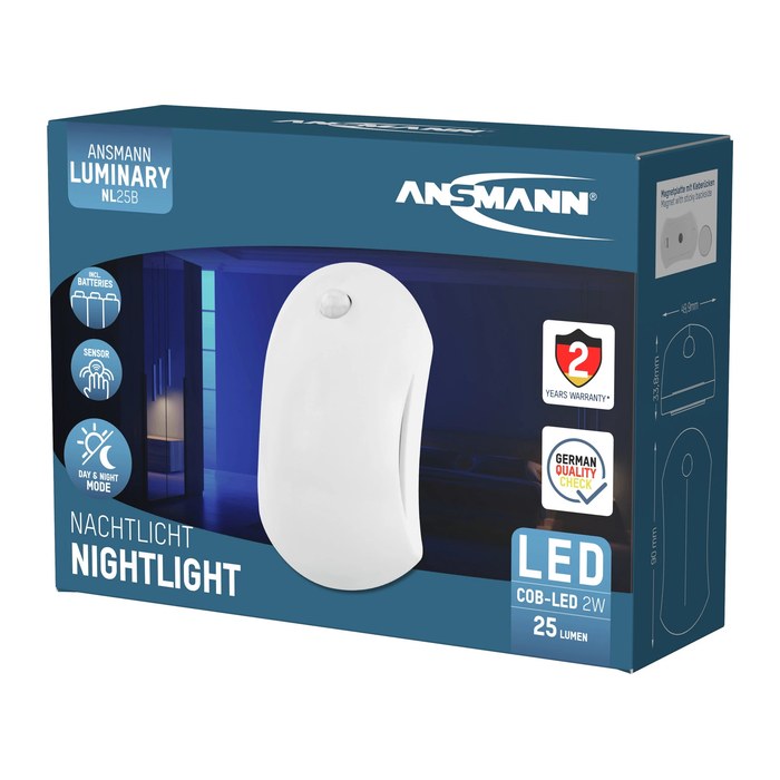 ANSMANN Mini Sensor NL25B LED Nachtlicht weiß 9,0 cm, 1 St.