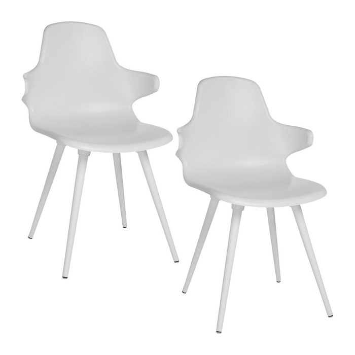Topstar Schalenstühle T2020 mit Armlehnen FZ11WW-2 weiß Kunststoff, 2 St.