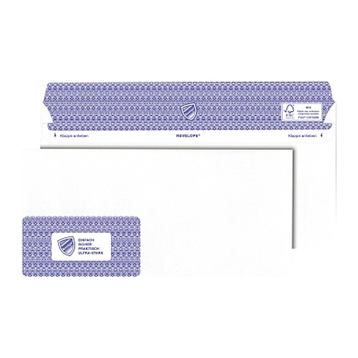 MAILmedia Briefumschläge Revelope® Professional DIN lang+ mit Fenster offset weiß selbstklebend 500 St.