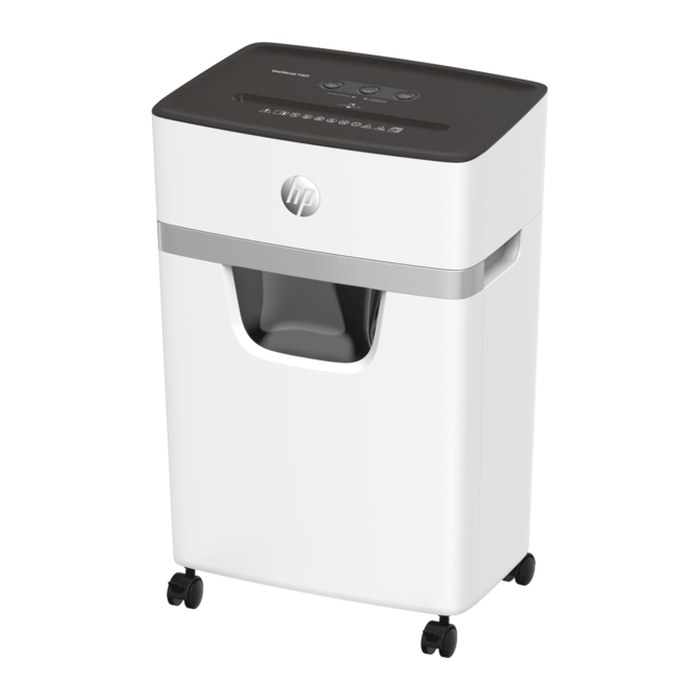 HP OneShred 15CC Aktenvernichter mit Partikelschnitt P-4, 4 x 35 mm, bis 15 Blatt, weiß