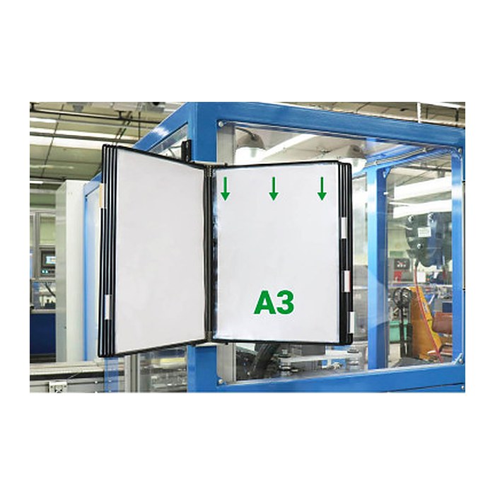 tarifold Wand-Sichttafelsystem 413107 DIN A3 schwarz mit 10 St. Sichttafeln, 1 St.