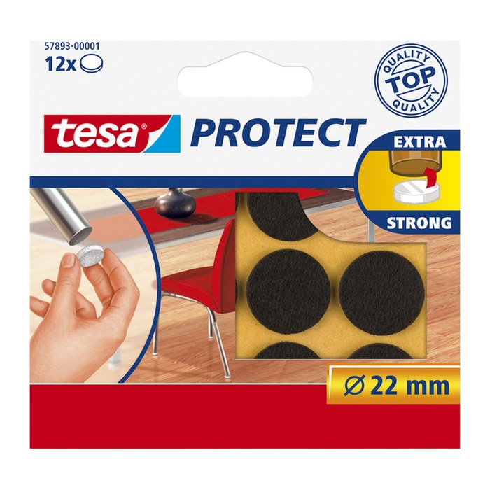 tesa Protect® Filzgleiter Kunststoff Ø 2,2 cm, 12 St.
