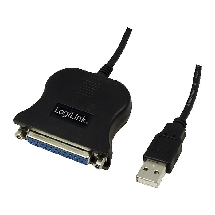 Logilink USB-Kabel D-Sub 25-pin parallel St/Bu 1.80m bk