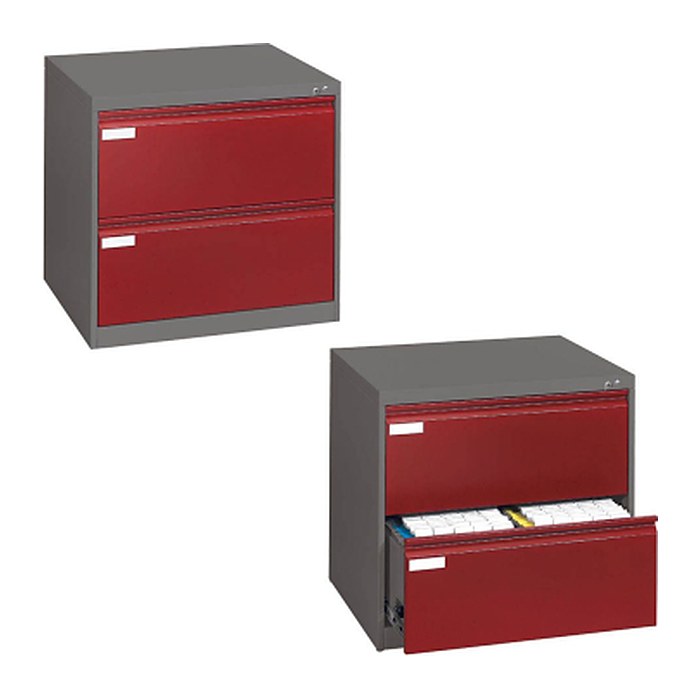 CP C 2000 Acurado Hängeregistraturschrank grau, rubinrot 2 Schubladen 78,7 x 59,0 x 73,3 cm, 1 St.