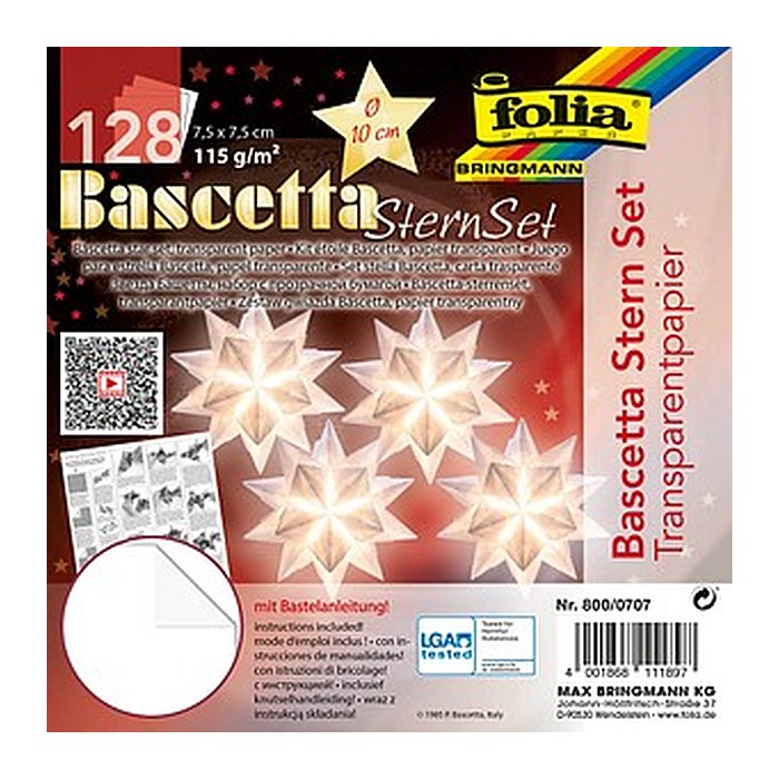 folia Faltblätter Bascetta-Stern Mini weiß 128 Blatt