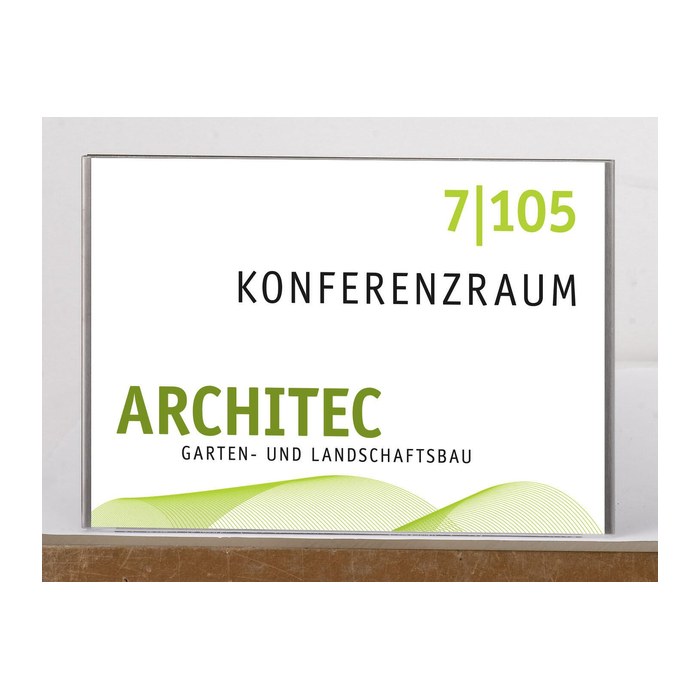SignSystems® Türschild LITE Metall silber DIN A6 quer, 1 St.