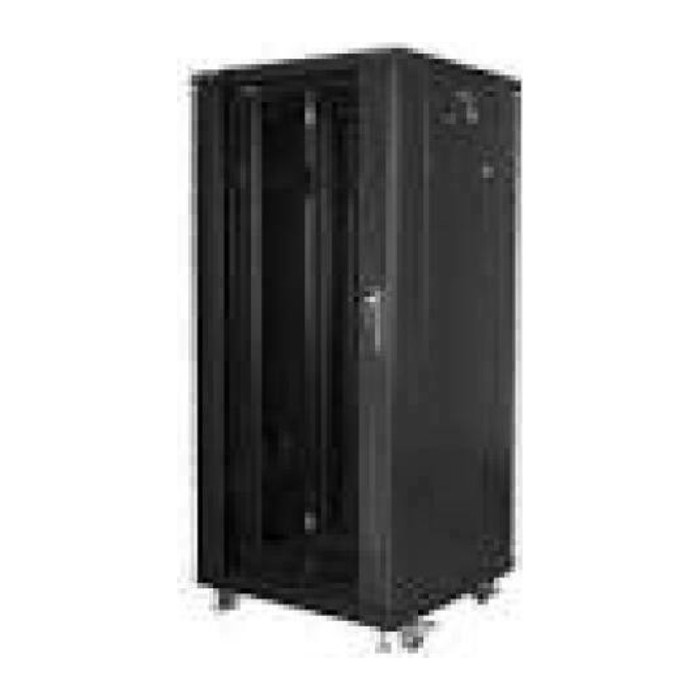 LANBERG 19" 27U 600x800 freist. LCD Glastür V2 (FlatPack) sw (Speditionsversand)