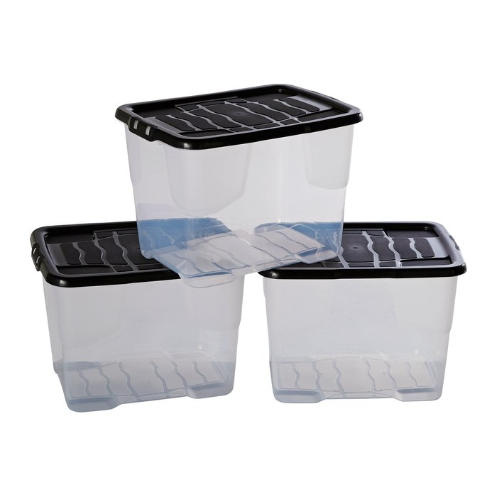cep Curve Aufbewahrungsbox 24,0 l transparent, schwarz 30,0 x 40,0 x 28,0 cm, 1 St.