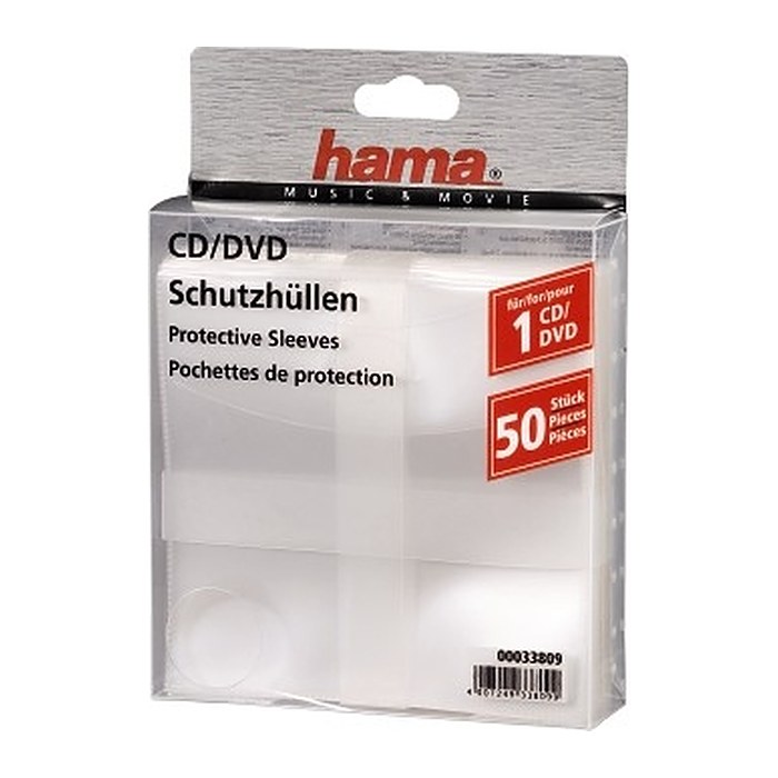 hama 1er CD-/DVD-Hüllen transparent, 50 St.
