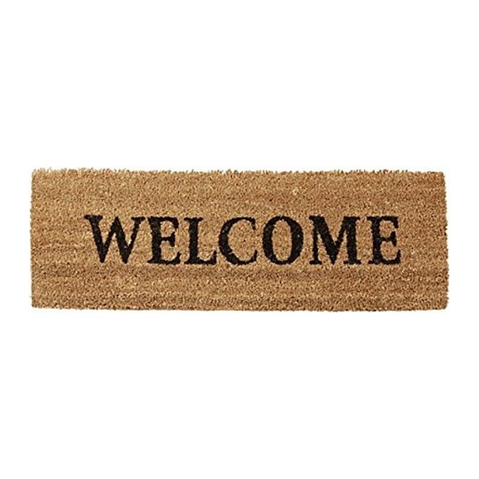 relaxdays Kokosmatte Welcome braun 25,0 x 75,0 cm