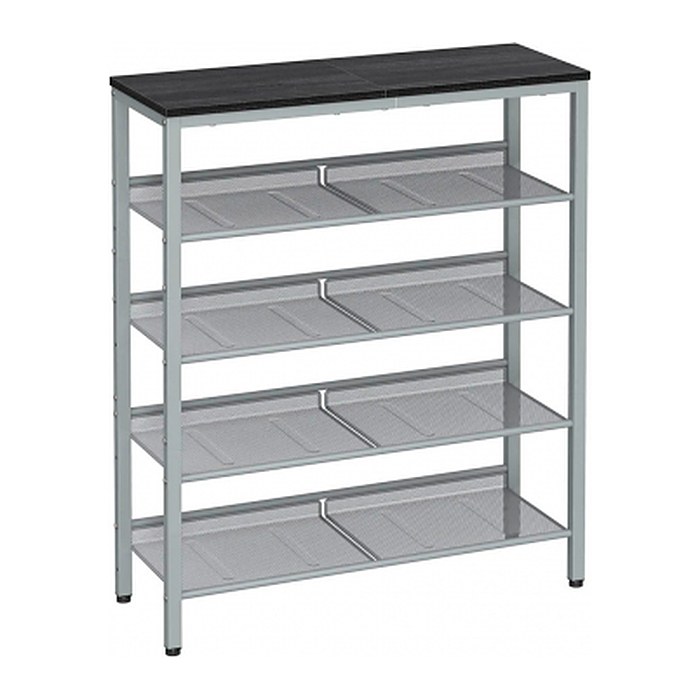 VASAGLE Schuhregal silber, schwarz 75,0 x 28,0 x 93,0 cm, 1 St.