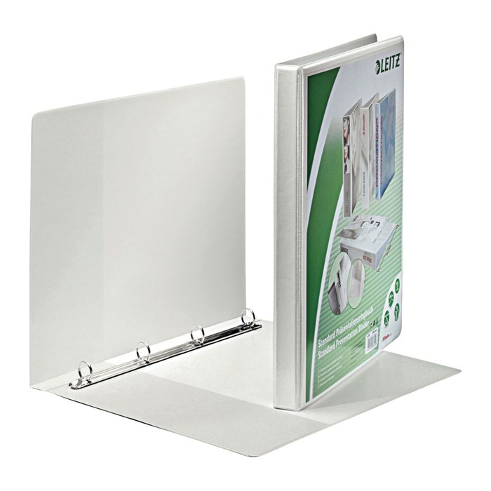 LEITZ Präsentationsringbücher 4-Ringe weiß 2,9 cm DIN A4, 6 St.