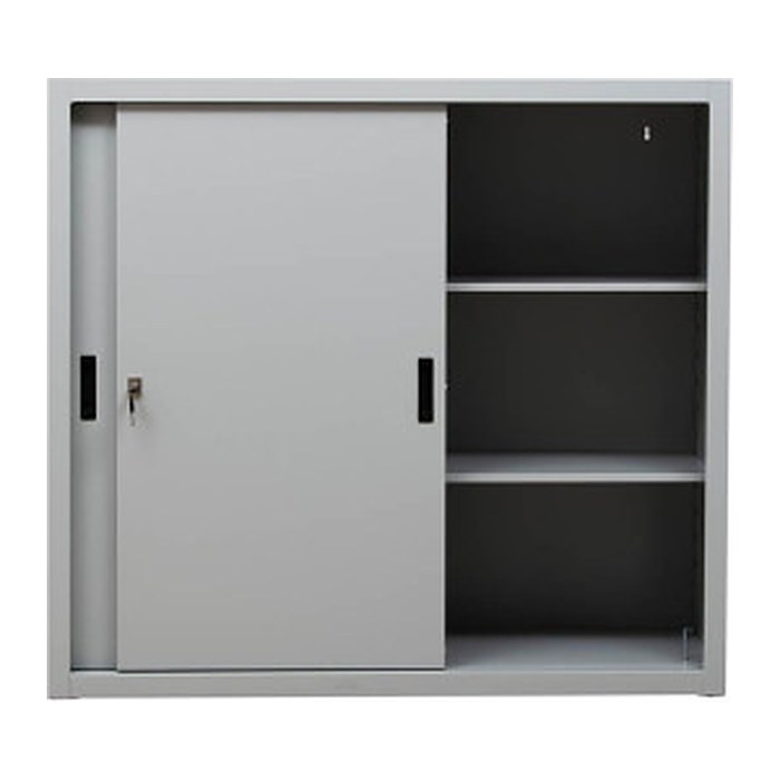 Gürkan Schiebetürenschrank, 100277 lichtgrau 2 Fachböden 120,0 x 45,0 x 109,0 cm