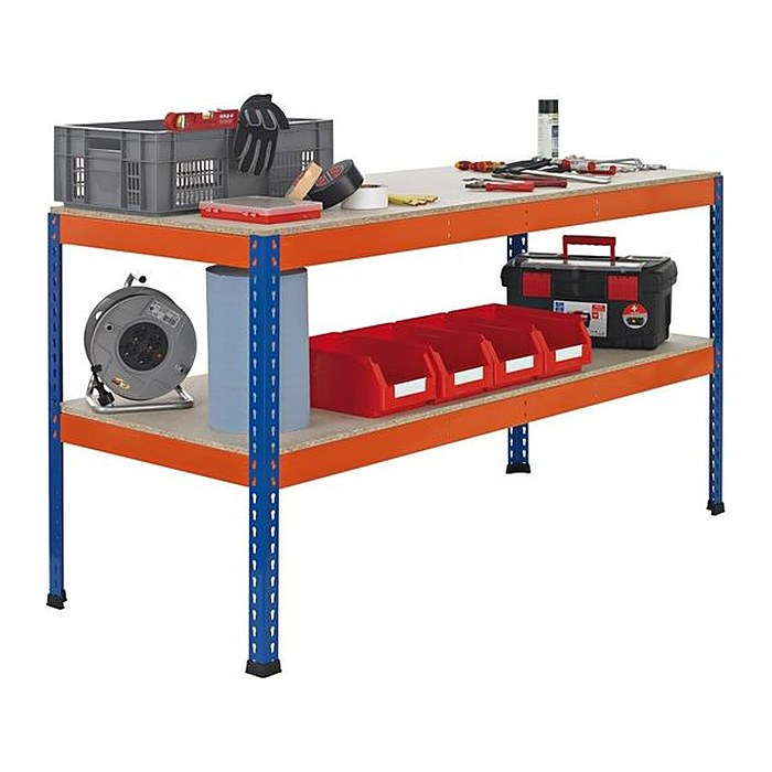 SCHULTE Werkbank blau, orange 153,6 x 92,6 x 99,0 cm