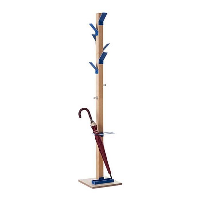 PAPERFLOW Kleiderständer easyCloth Wood Range Modell A PECPP.06 blau Holz 8 Haken 32,0 x 178,0 cm, 1 St.