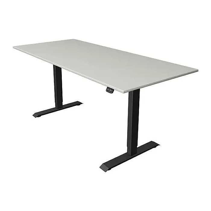 Kerkmann Move 1 elektrisch höhenverstellbarer Schreibtisch lichtgrau rechteckig, T-Fuß-Gestell grau 180,0 x 80,0 cm