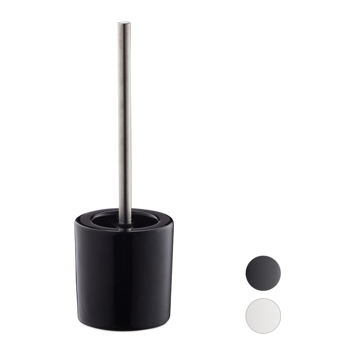 relaxdays WC-Garnitur schwarz Stein, 1 St.