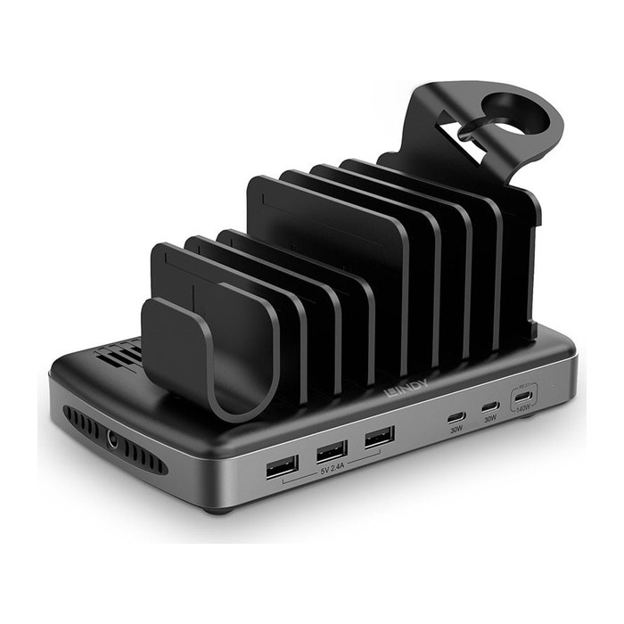 LINDY 6-Port USB-Ladestation 160W, 3x USB-C PD & 3x USB-A