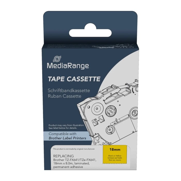MediaRange Schriftbandka. Brother TZ-FX641/TZe-FX641 18mm YE
