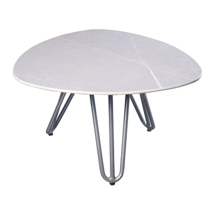 Garden Pleasure EMILIA Beistelltisch dreieckig abgerundet Stein grau 68,0 x 68,0 x 39,0 cm, 1 St.