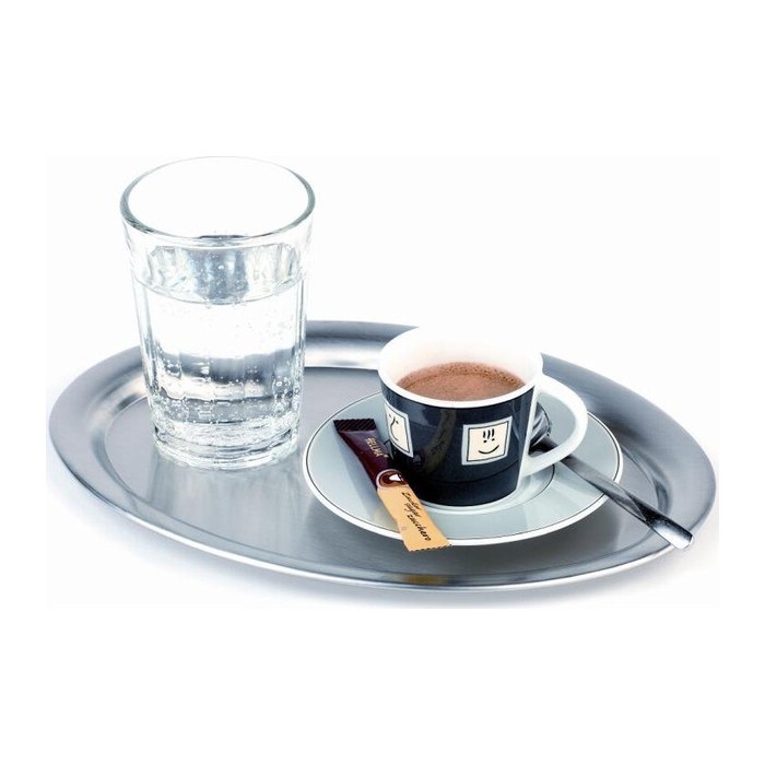 APS Tablett KAFFEEHAUS silber oval 20,0 x 14,5 cm, 1 St.