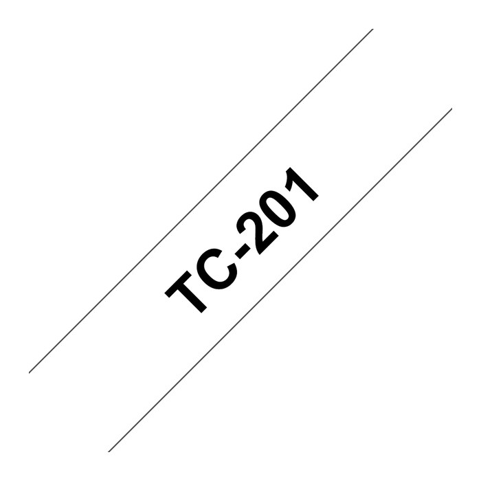 brother Schriftband TC-201 TC201, 12 mm, schwarz auf weiß, 1 St.