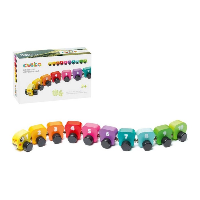 CUBiKA Regenbogenraupe Lernspielzeug, 1 St.