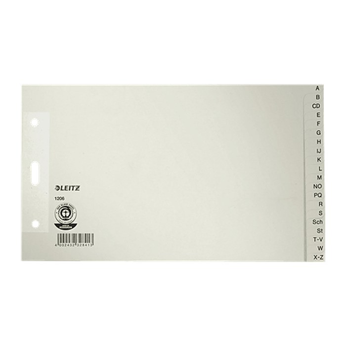 LEITZ Ordnerregister 1206 DIN A5 Halbformat A-Z grau 20-teilig, 1 Satz