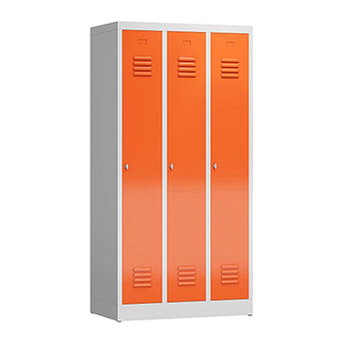 ClassiX Spind feuerrot, lichtgrau X-510134, 3 Schließfächer 87,0 x 50,0 x 180,0 cm