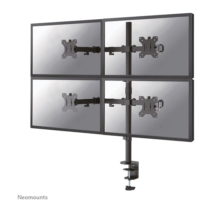 Neomounts Monitor-Halterung FPMA-D550D4BLACK schwarz für 4 Monitore, Tischklemme, Tischbohrung