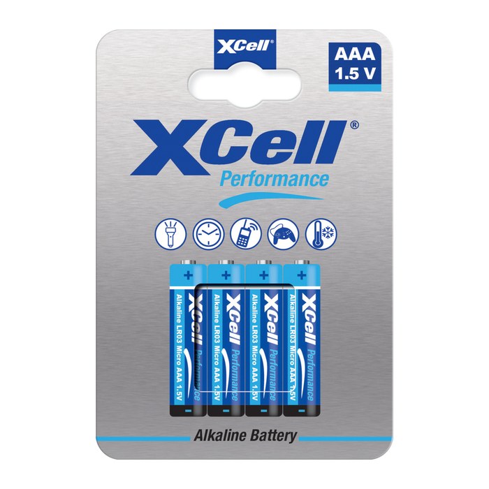 XCell Batterie Performance Alkaline LR03 Micro AAA 4St.