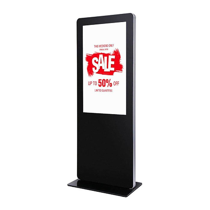 Showdown® Displays Digitales Totem abgerundet Infostele mit LED-Display, schwarz, 108,0 cm (43 Zoll)
