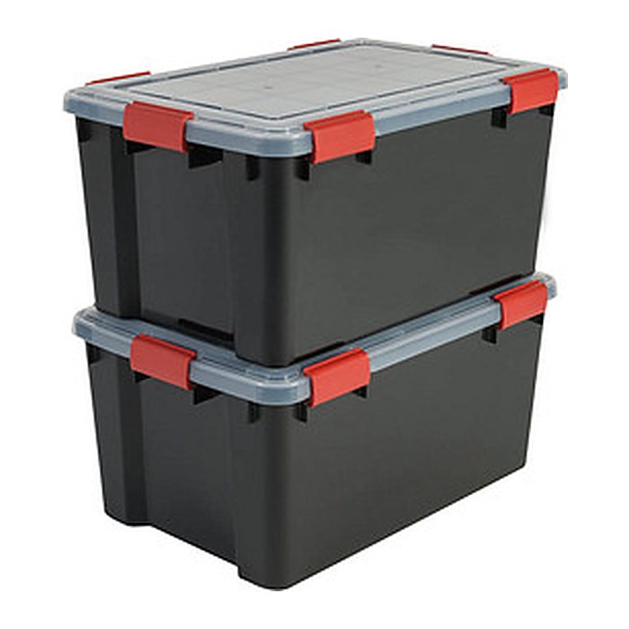 IRIS Ohyama AT-L BkR/C/D.Red Aufbewahrungsboxen 2x 50,0 l schwarz, transparent, rot 29,0 x 59,0 x 29,0 cm, 2 St.