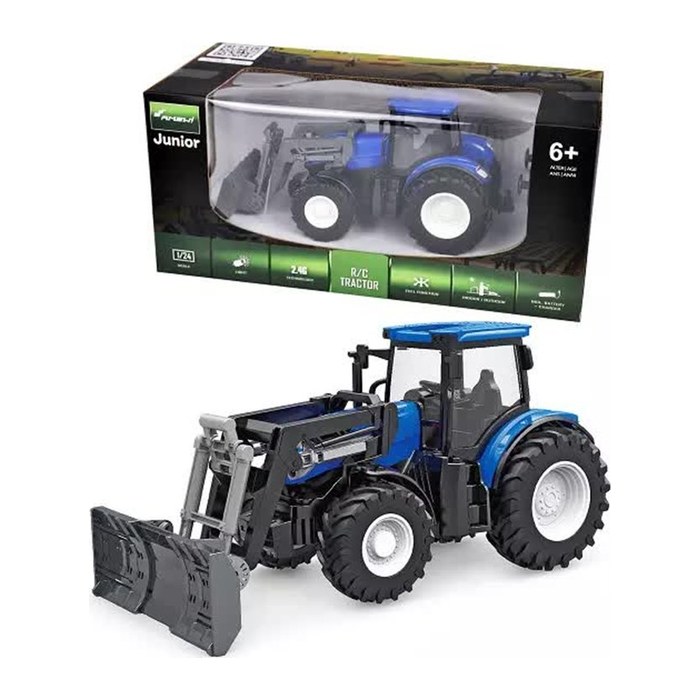 Amewi RC Traktor mit Räum-Schiebeschild LiIon 500mAh blau/6+