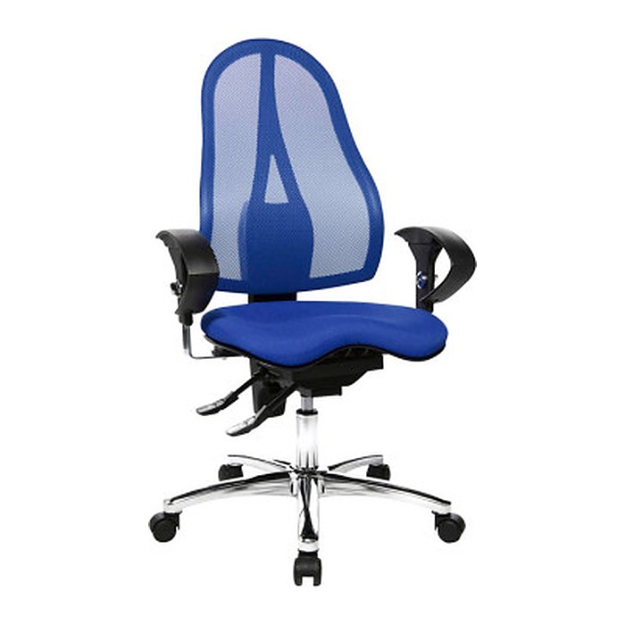 Topstar Bürostuhl Sitness® 15, ST19UT38 Stoff blau, Gestell chrom