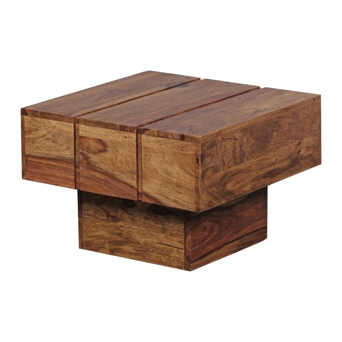 WOHNLING Beistelltisch quadratisch Massivholz sheesham 44,0 x 44,0 x 30,0 cm, 1 St.
