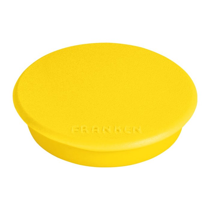 FRANKEN Haftmagnet Magnete gelb, Kunststoff Ø 2,4 x 0,63 cm, 10 St.