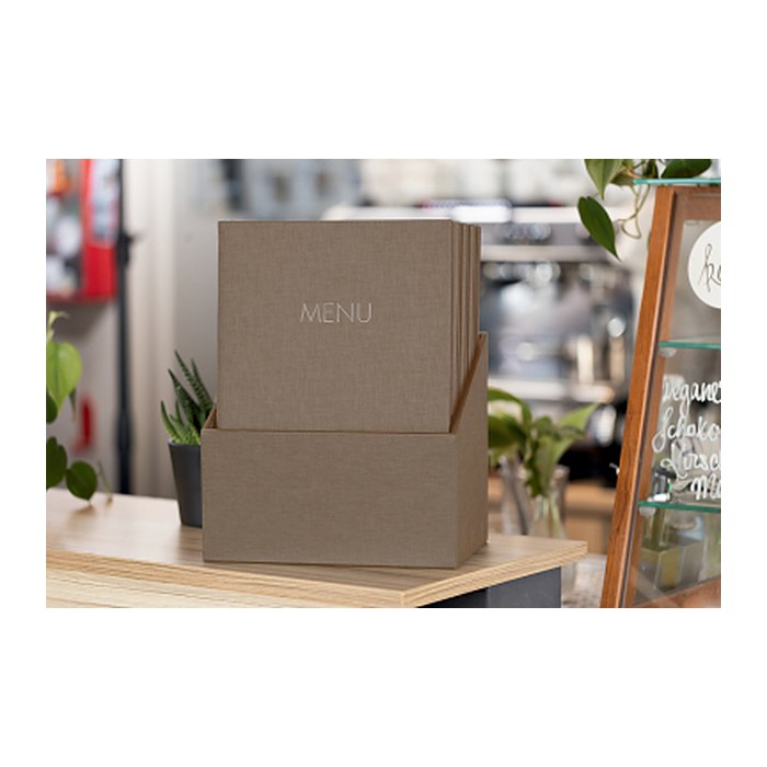 SIGEL Speisekarten-Mappen DIN A4, 2 Hüllen beige, 10 St.