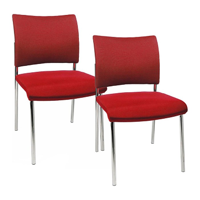 Topstar Besucherstühle Visit 10 NV190 G21 rot Stoff, 2 St.