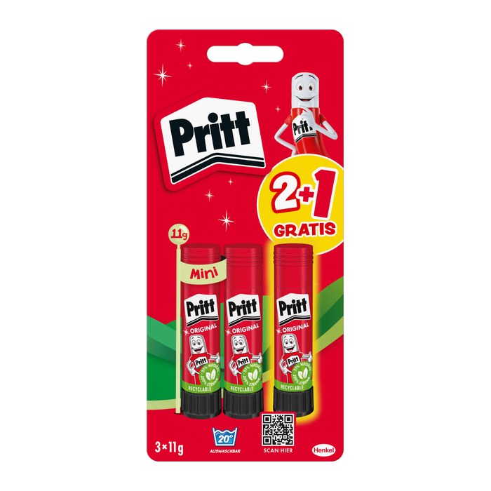 2 + 1 GRATIS: Pritt Klebestifte 11,0 g, 2 St. + GRATIS Klebestift 11,0 g