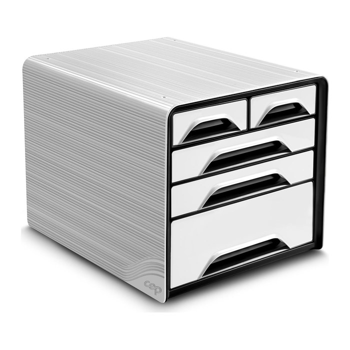cep Schubladenbox Smoove schwarz/weiß 1072130121, DIN A4 mit 5 Schubladen, 1 St.