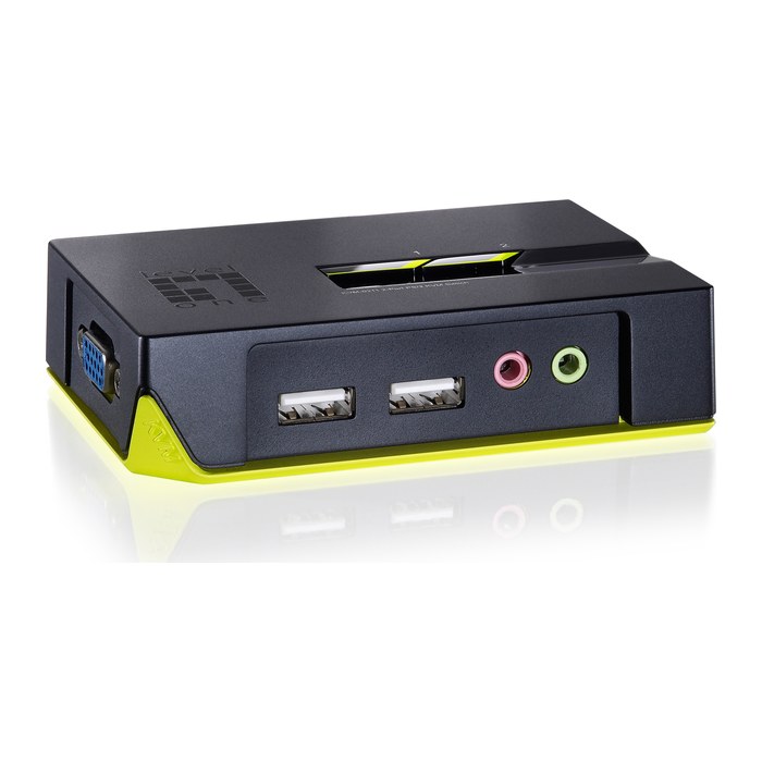 LevelOne KVM Switch 2-Port USB VGA audio support sw