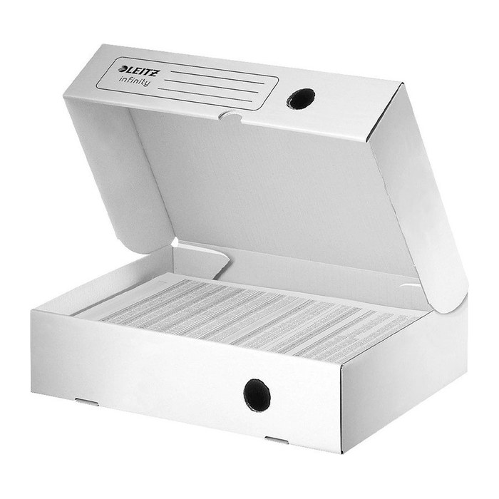 LEITZ Archivboxen Infinity weiß 25,5 x 33,0 x 8,0 cm, 10 St.