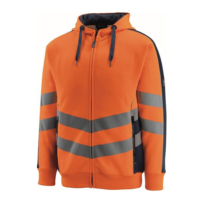 MASCOT® unisex Warnschutz-Langarmshirt Corby orange, schwarzblau Größe M, 1 St.