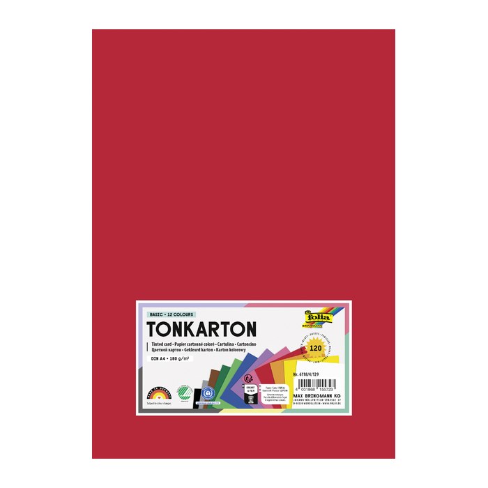 folia Tonpapier farbsortiert 180 g/qm 120 Blatt