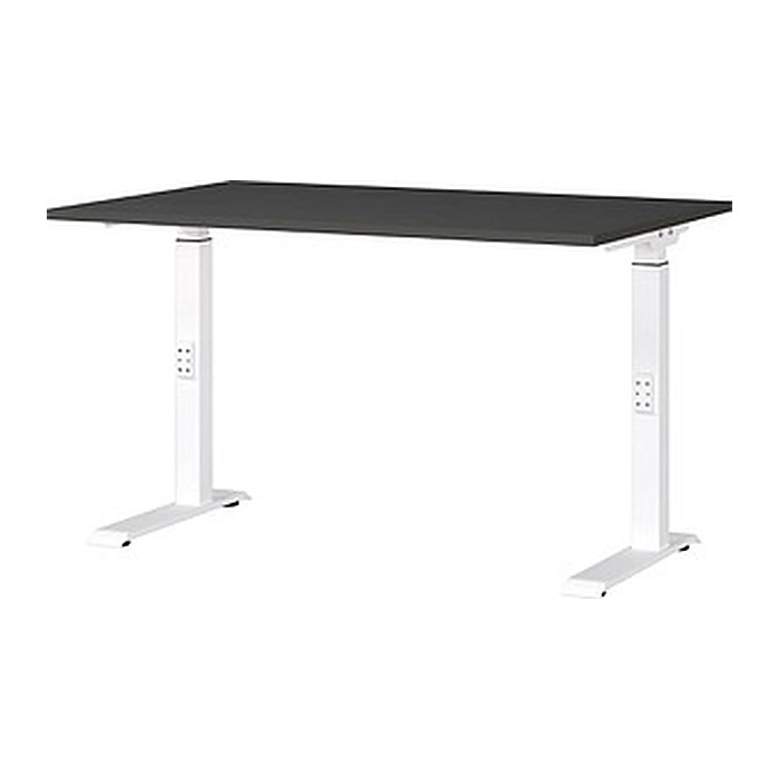 GERMANIA DOWNEY höhenverstellbarer Schreibtisch grafit rechteckig, C-Fuß-Gestell weiß 120,0 x 80,0 cm