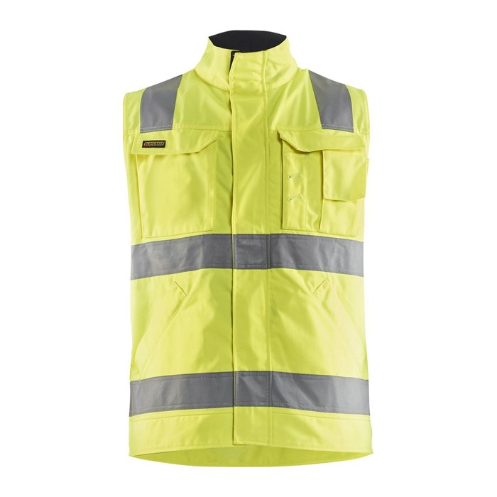 BLAKLÄDER® unisex Warnweste 8505 gelb, marine Größe 3XL